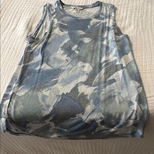 Athleta Blue and Gray Camouflage Tank Top
